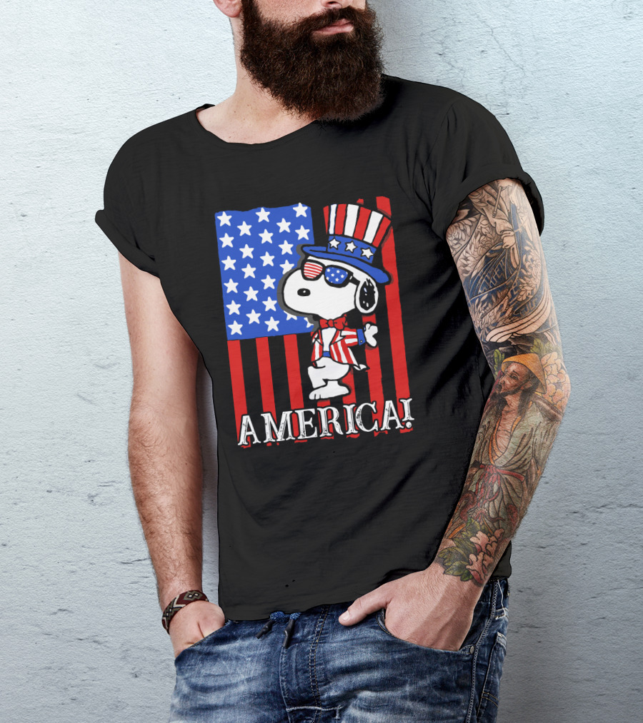 Peanuts Snoopy America Patriotic The Peanuts Movie T-Shirt