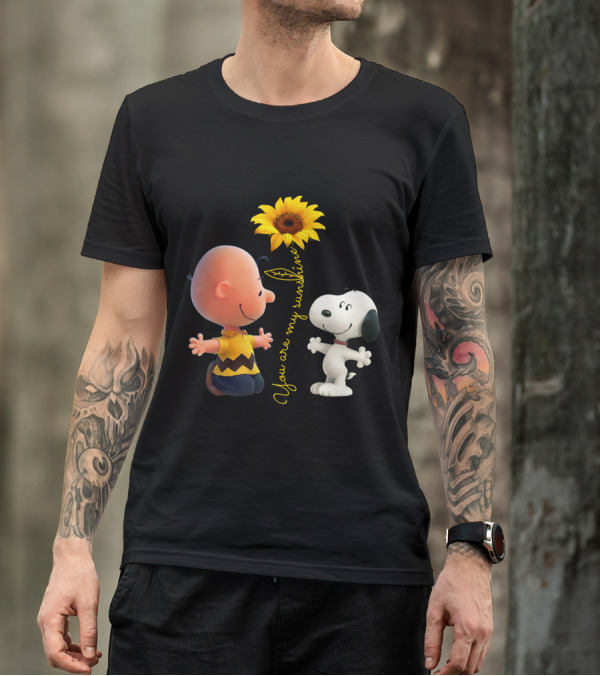 You Are My Sunshine Sunflower Hippie Snoopy The Peanuts Movie T-Shirt