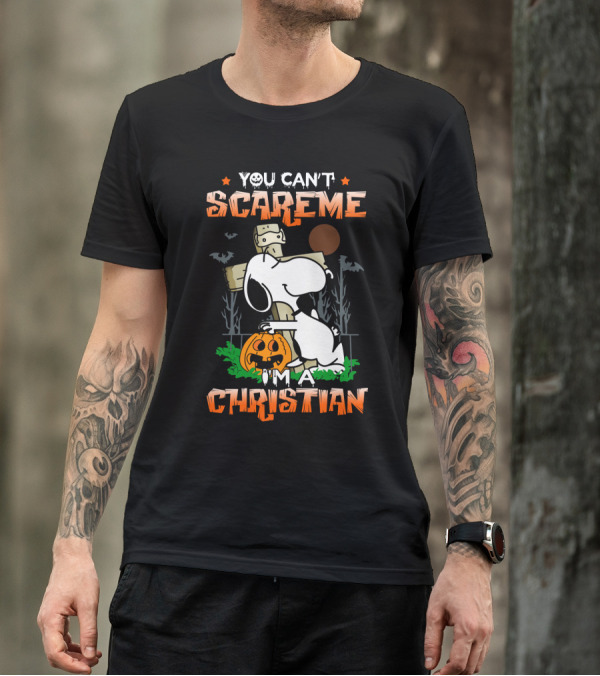 You Can't Scare Me I'm A Christian Snoopy Halloween Peanuts Movie T-Shirt
