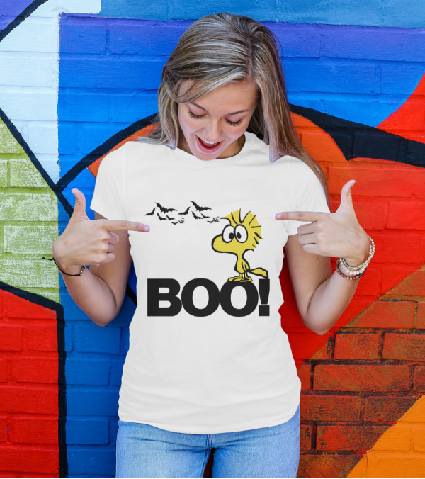 Woodstock Boo Halloween The Peanuts Movie Snoopy Bats T-Shirt
