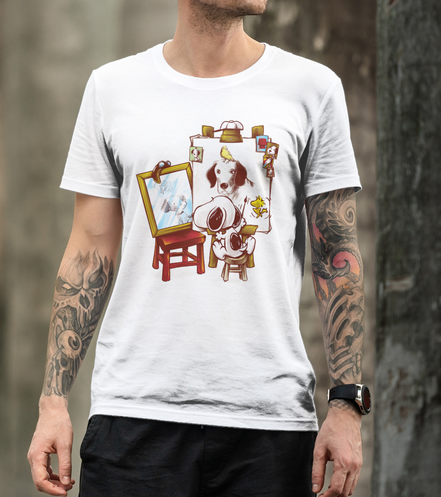 Snoopy Drawing Himself With Woodstock From The Peanuts Movie T-Shirt