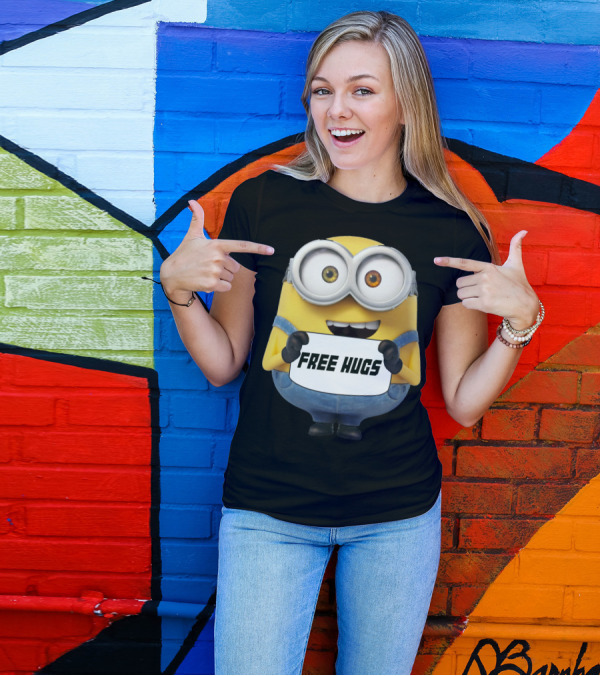 Free Hugs Bob Minion Despicable Me Sign T-Shirt