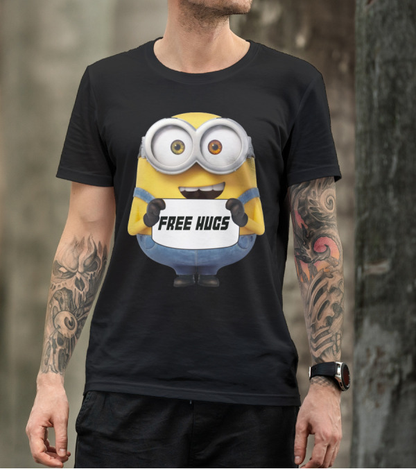 Free Hugs Bob Minion Despicable Me Sign T-Shirt