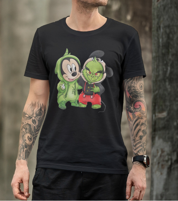 Baby Mickey Grinch Mashup Hoodie Characters T-Shirt