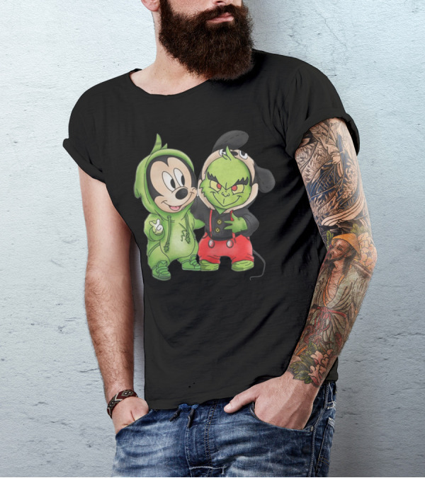 Baby Mickey Grinch Mashup Hoodie Characters T-Shirt