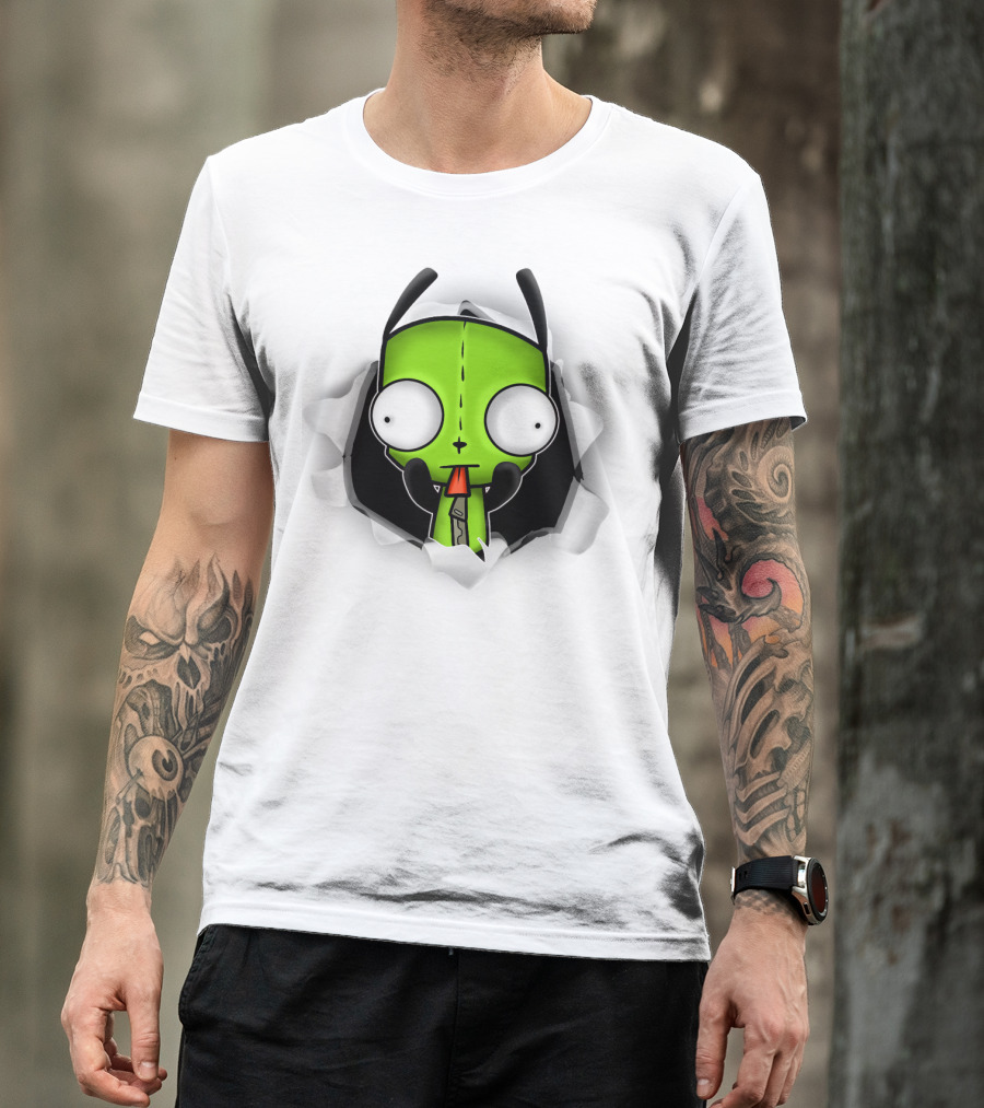Invader Zim Gir 3D Hole Robot Face T-Shirt
