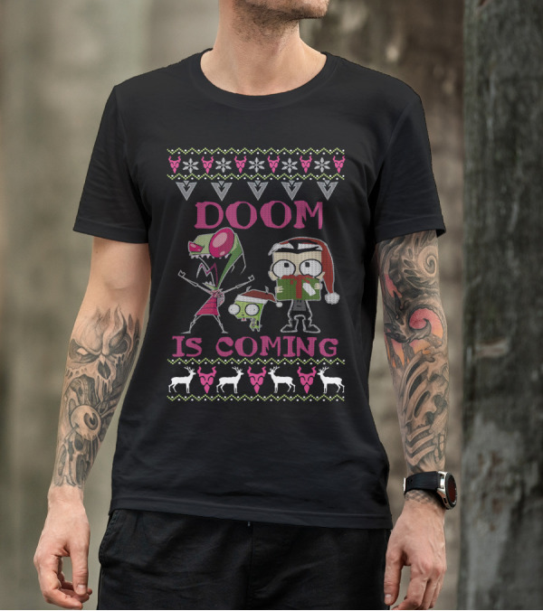 Doom Is Coming Christmas Invader Zim Gir Holiday T-Shirt