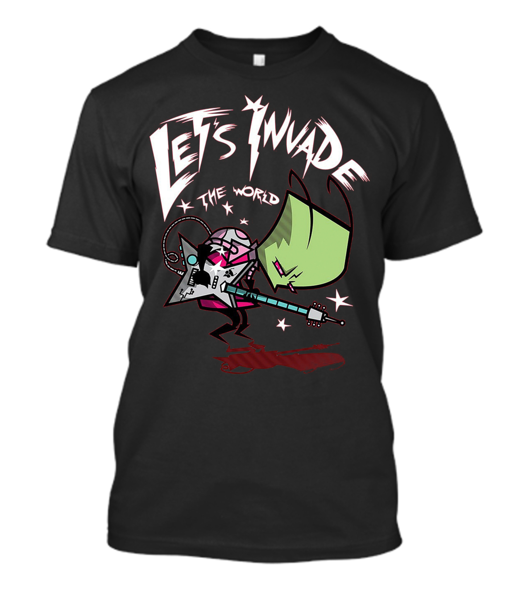 Let's Invade The World Rock Star Guitarist Gir Invader Zim T-Shirt