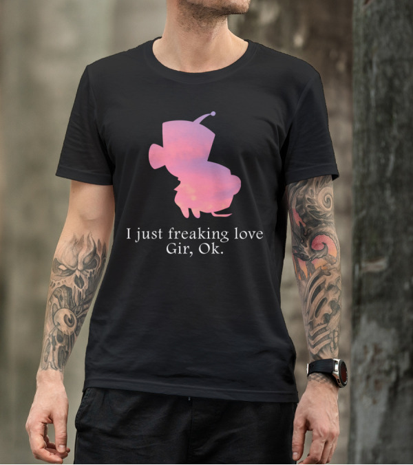I Just Freaking Love Gir Invader Zim Silhouette Clouds T-Shirt