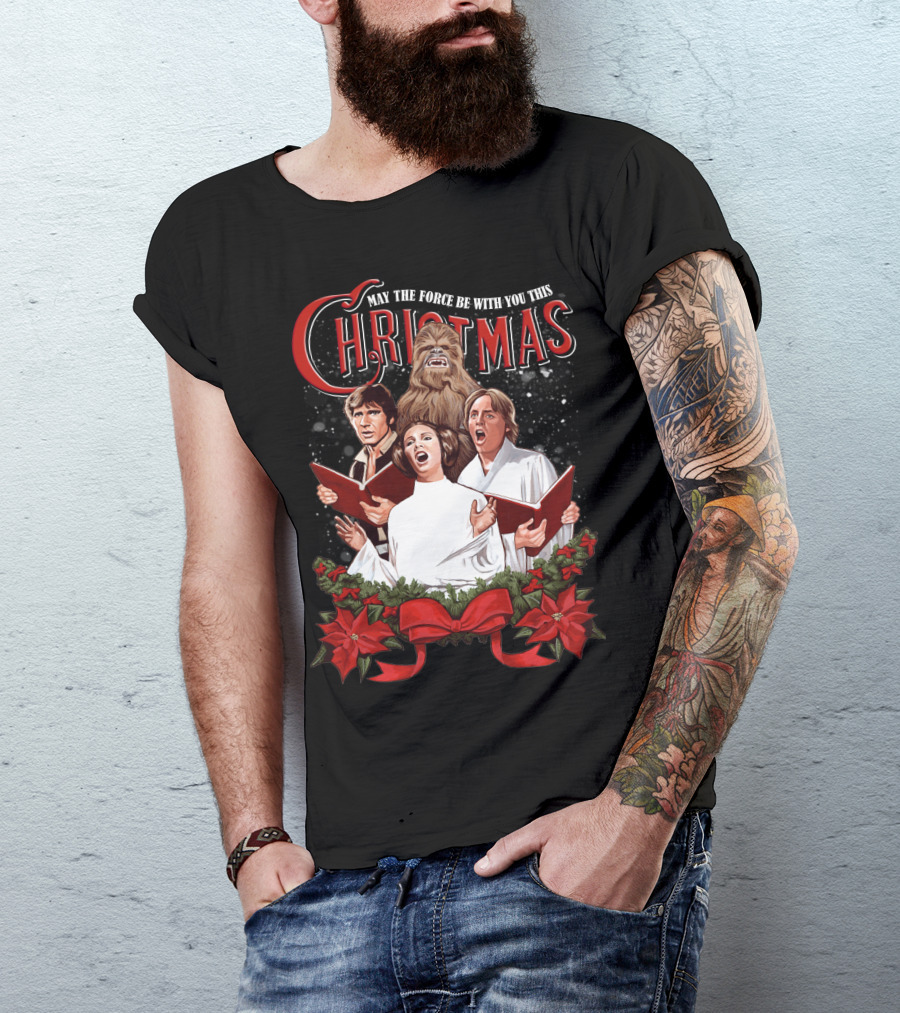 May The Force Be With You This Christmas Chewbacca Star Wars T-Shirt
