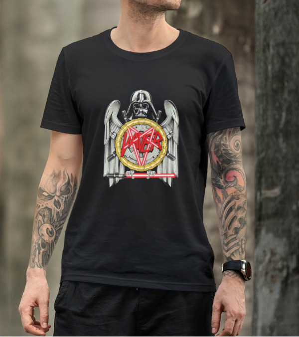 Darth Vader Slayer Dark Side Star Wars Logo Crossed Lightsabers T-Shirt