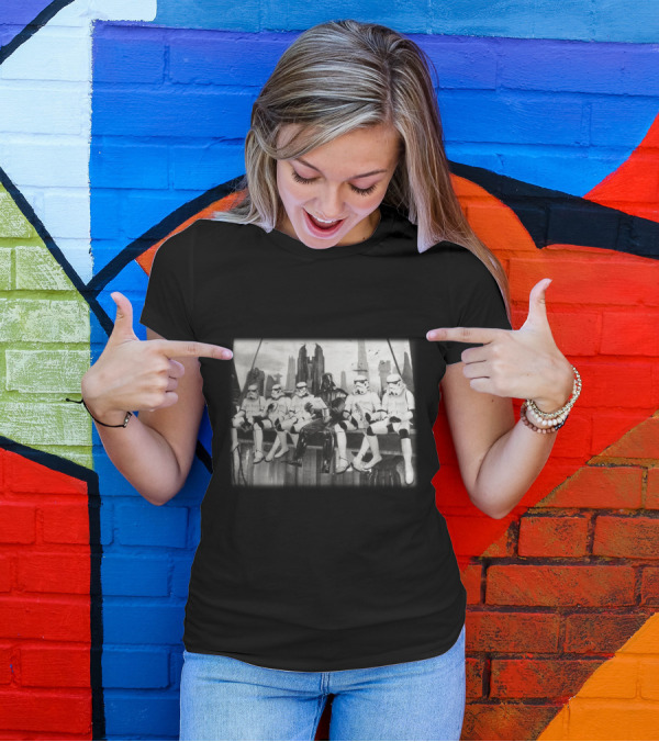 Relax Time Besides Sky Towers Darth Vader Star Wars Stormtrooper Lunch On Beam T-Shirt