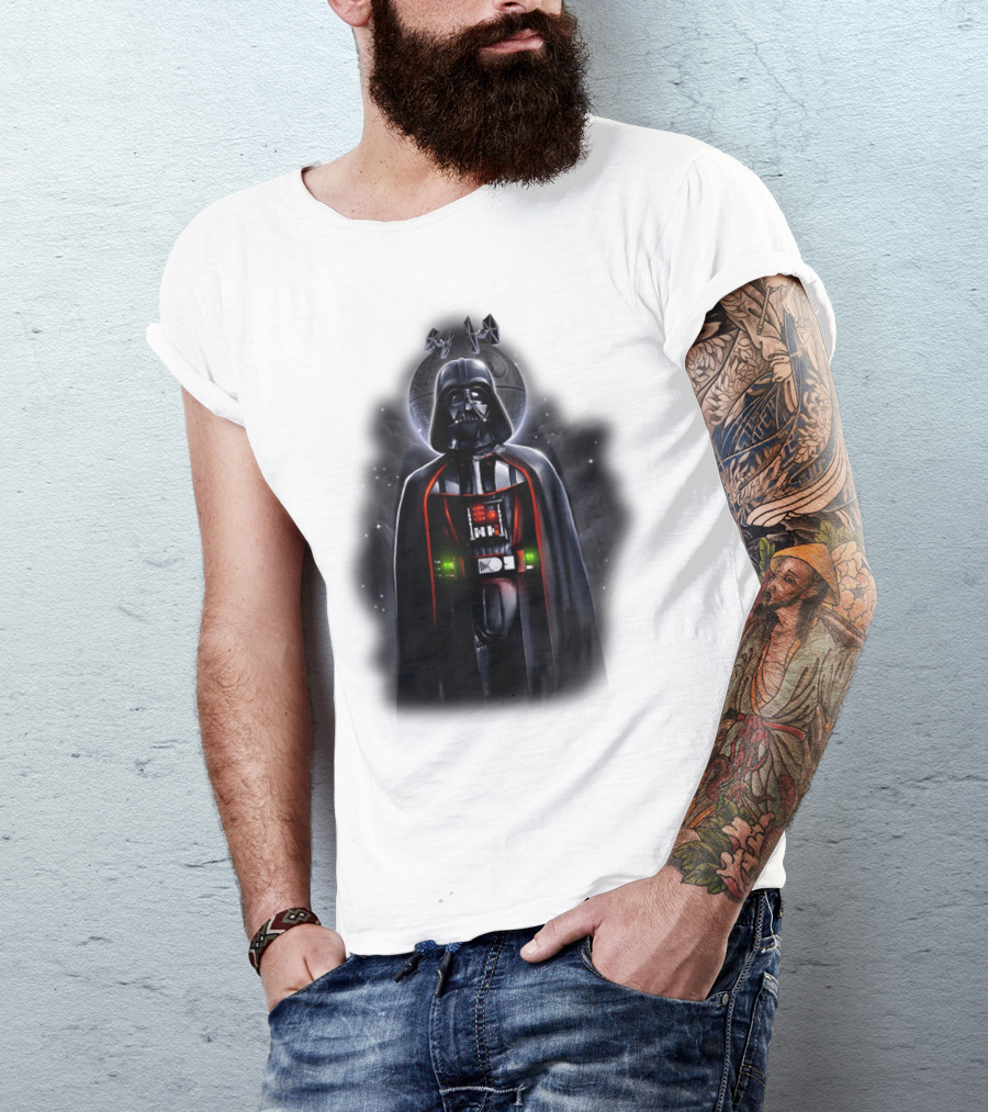 Star Wars Darth Vader With Death Star And Signature T-Shirt
