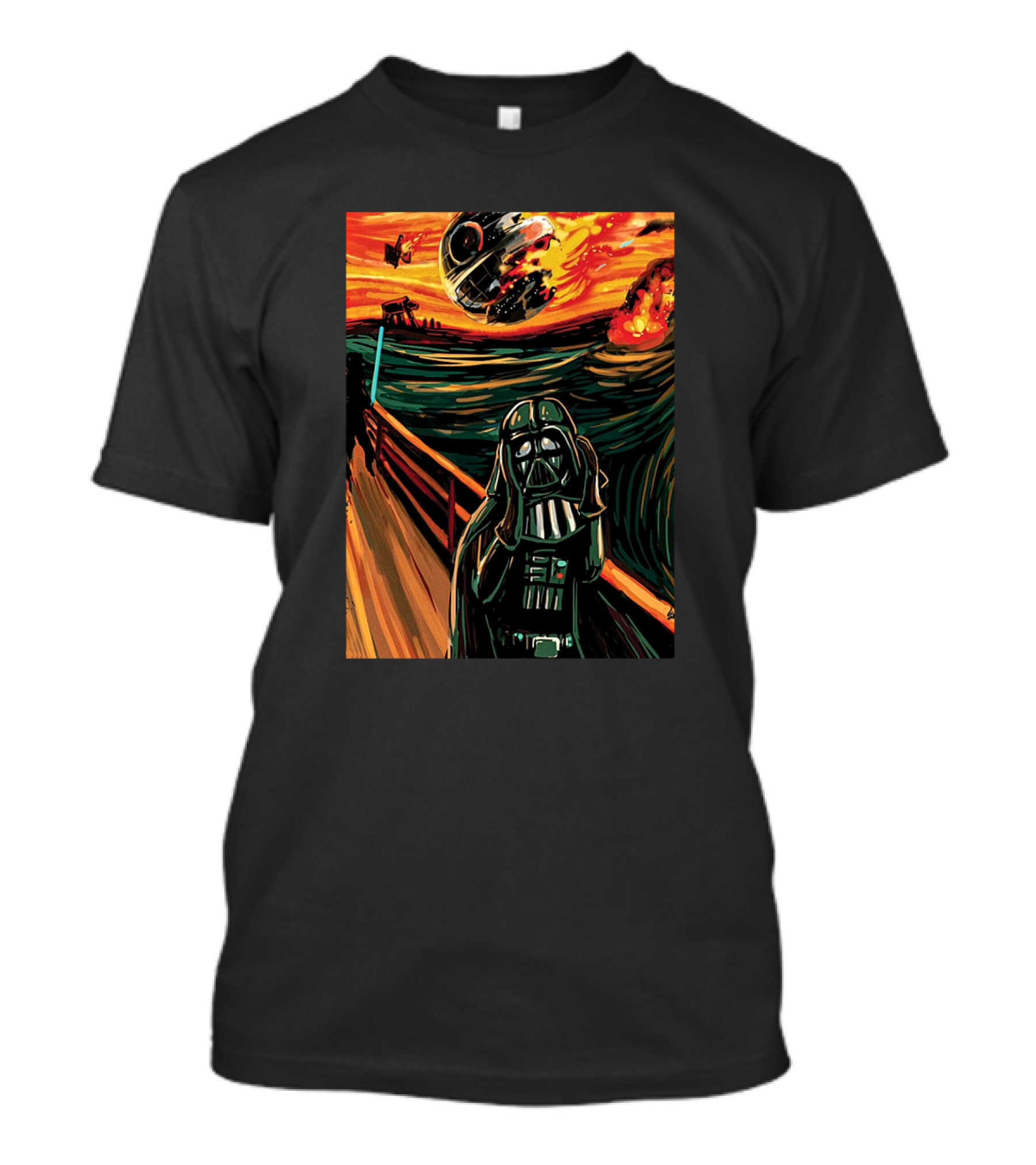 Darth Vader The Scream Star Wars Death Star Explosion Scene T-Shirt