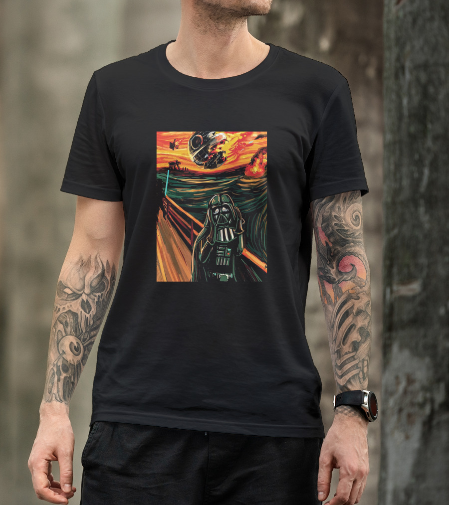 Darth Vader The Scream Star Wars Death Star Explosion Scene T-Shirt