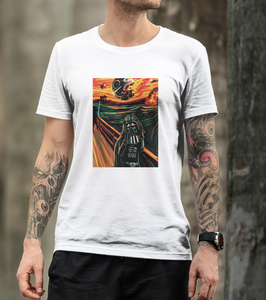 Darth Vader The Scream Star Wars Death Star Explosion Scene T-Shirt
