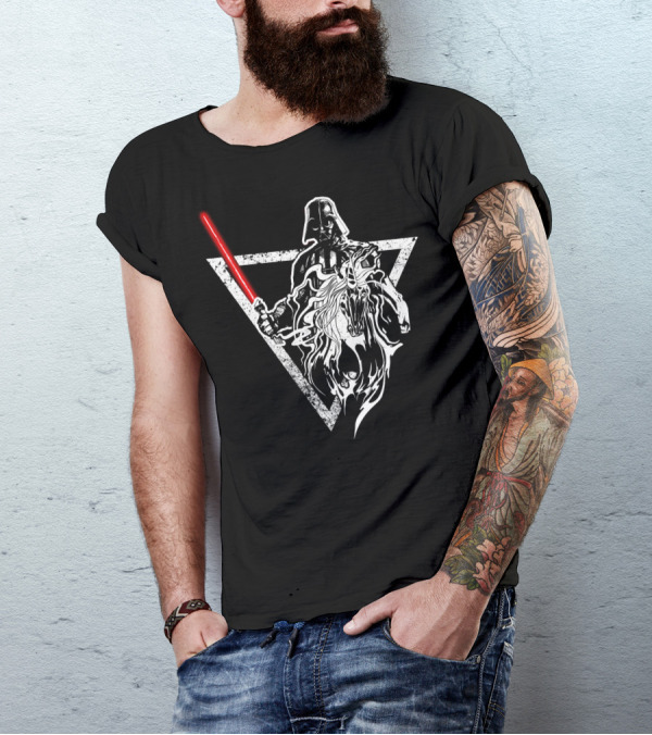 Unicorn Vader Darth Vader Star Wars Triangle Lightsaber Fusion T-Shirt