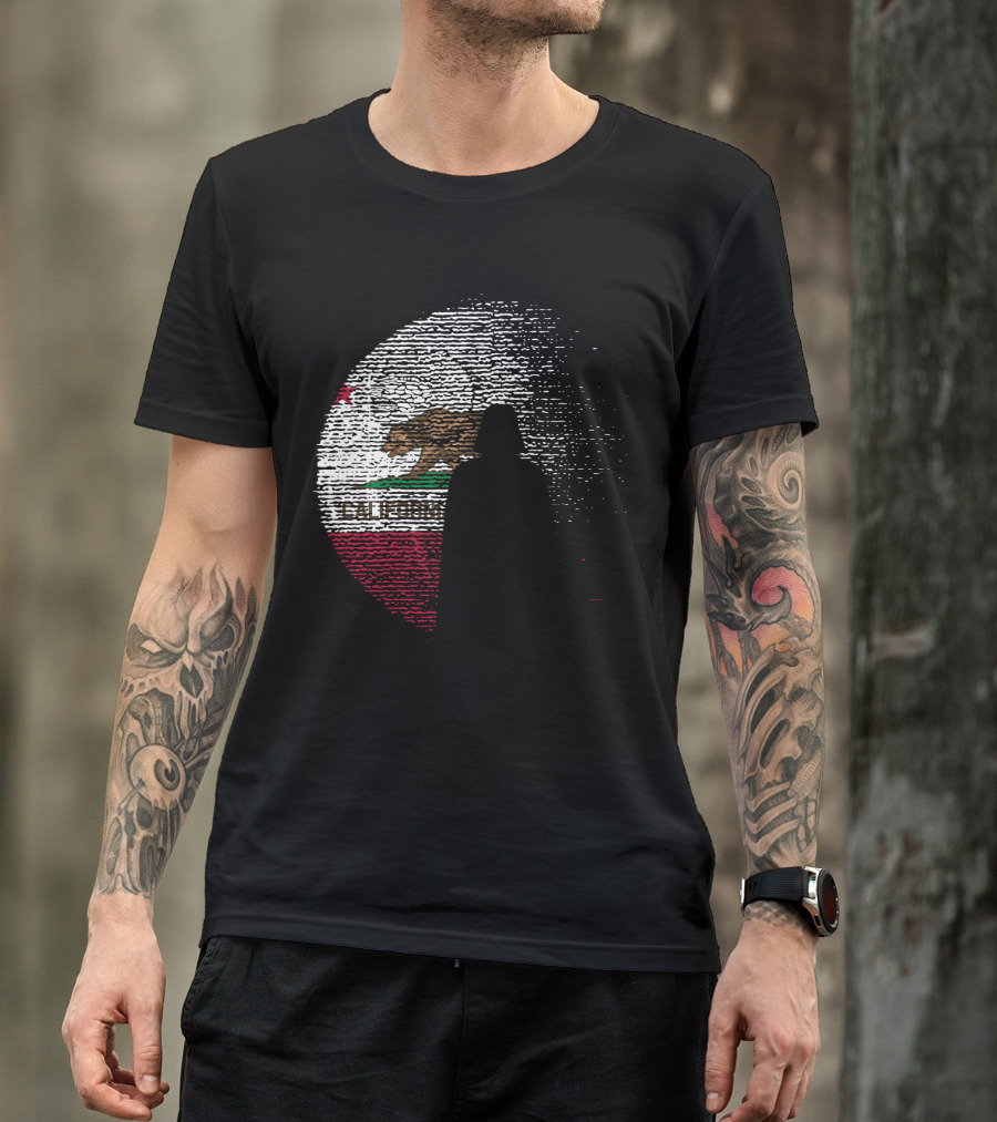 California State Flag Death Star Wars Moon Design Vader T-Shirt