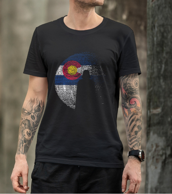 Colorado State Flag Darth Vader Death Star Moon T-Shirt