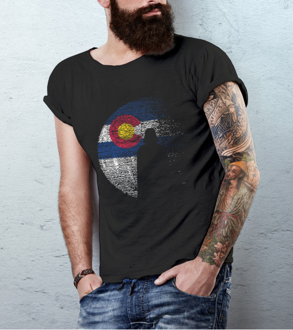 Colorado State Flag Darth Vader Death Star Moon T-Shirt