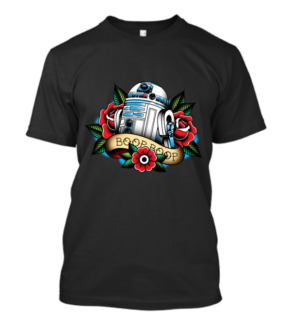 Boop Boop Floral R2 D2 Star Wars Roses Droids T-Shirt