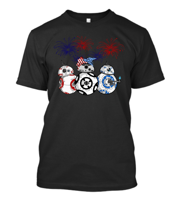 4th July Independence Day BB 8 Droids Star Wars Fireworks T-Shirt