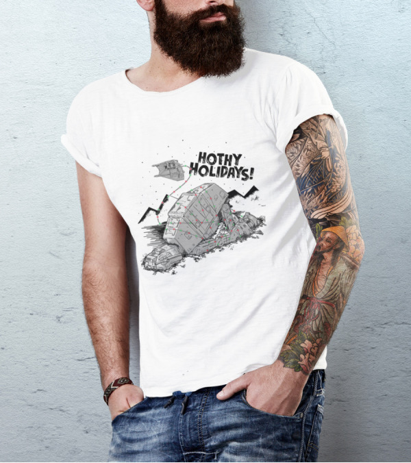 Hothy Holidays Star Wars AT-AT With Christmas Lights T-Shirt