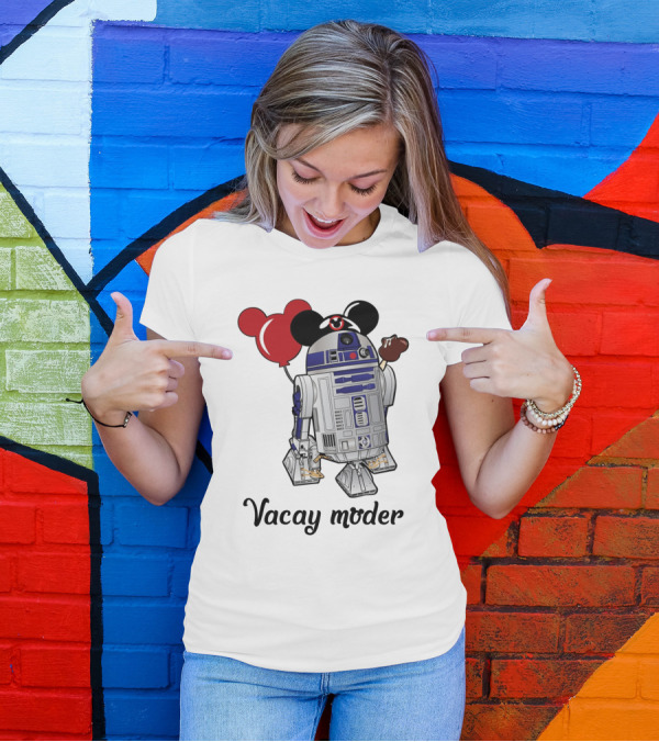Vacay Mode R2 D2 Droids Star Wars Mickey Balloon Ice Cream T-Shirt