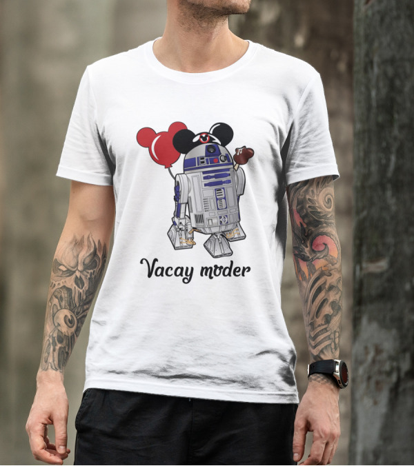 Vacay Mode R2 D2 Droids Star Wars Mickey Balloon Ice Cream T-Shirt
