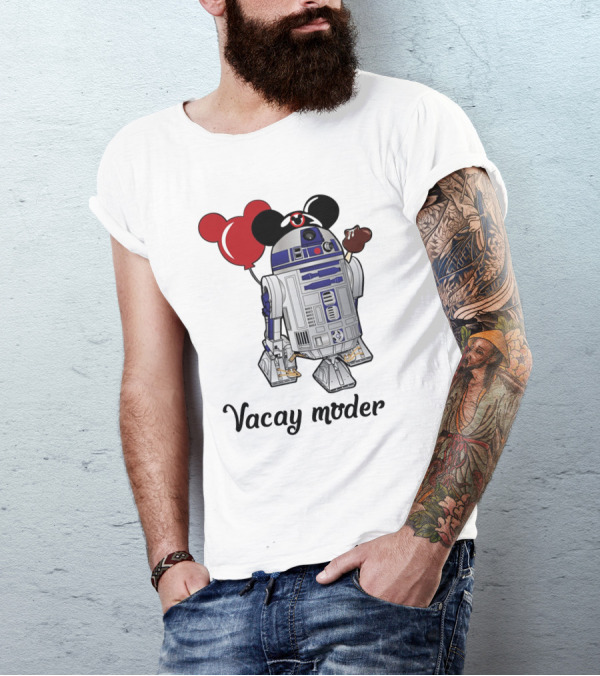 Vacay Mode R2 D2 Droids Star Wars Mickey Balloon Ice Cream T-Shirt