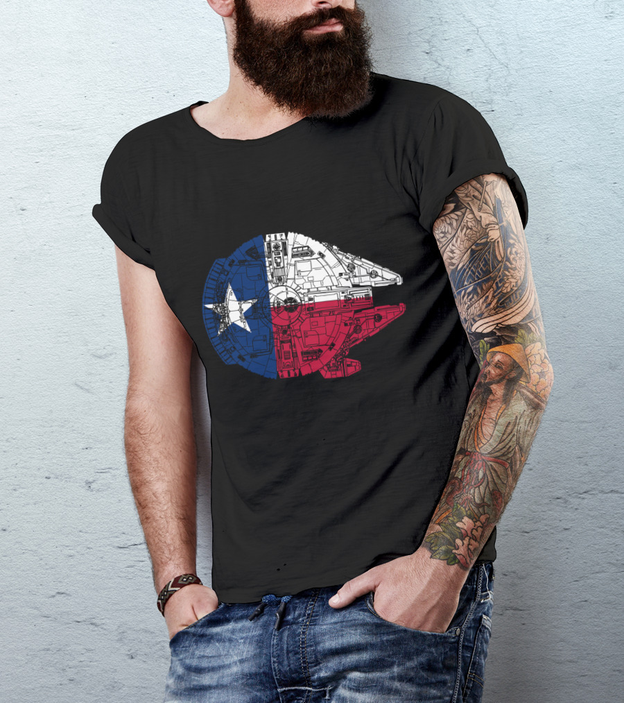 Texas Flag Millennium Falcon Fusion T-Shirt