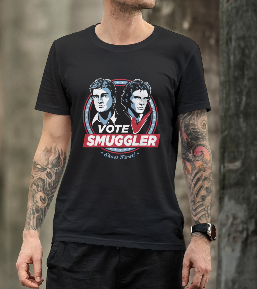 Vote Smuggler Shoot First Han Solo Star Wars T-Shirt