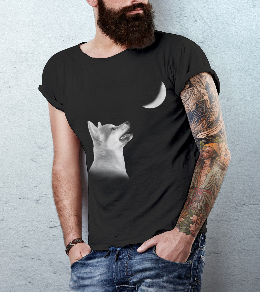 Akita Moonlight Lunar Gaze T-Shirt