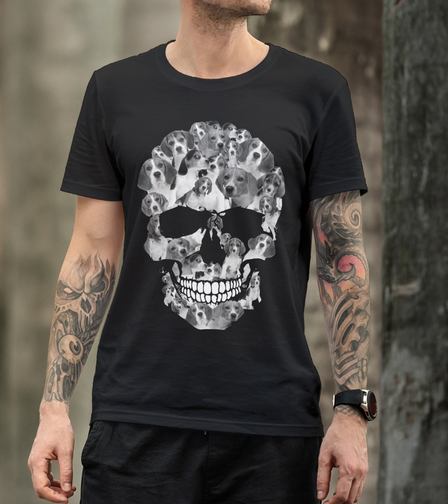 Beagle Skull Pattern Of Dog Faces T-Shirt