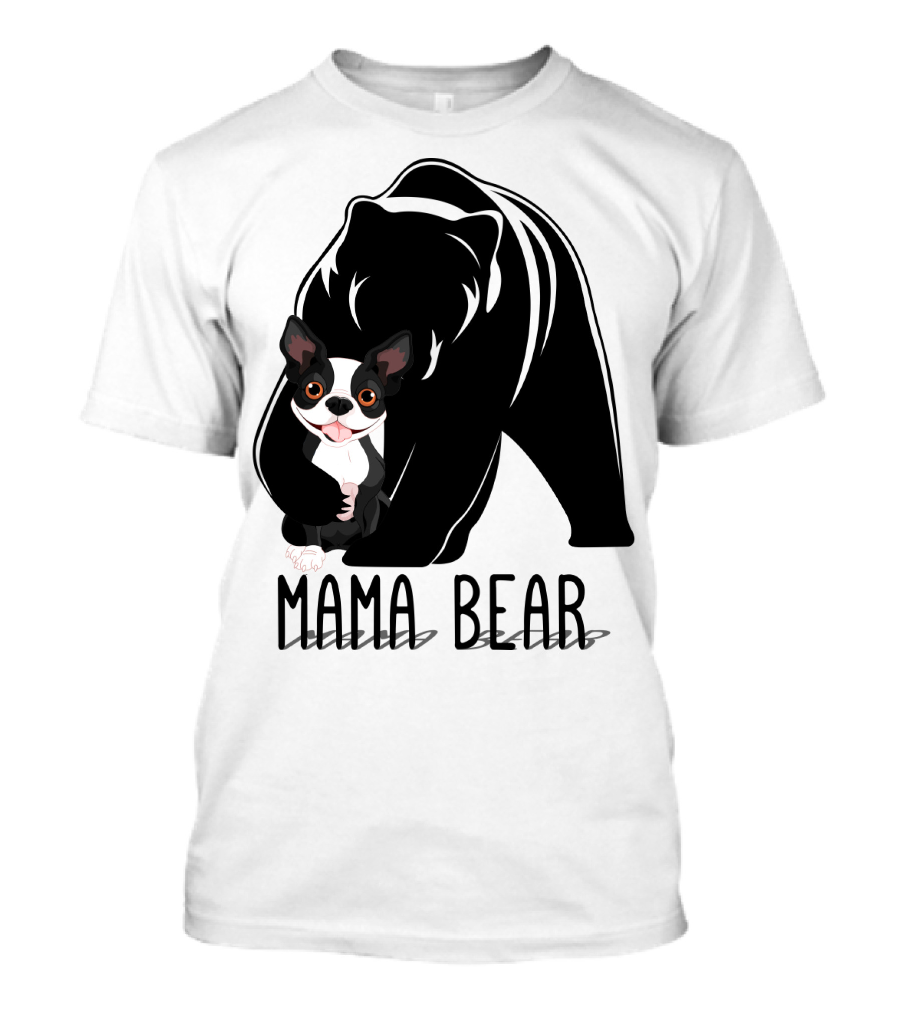 Mama Bear With Cute Dog Companion T-Shirt