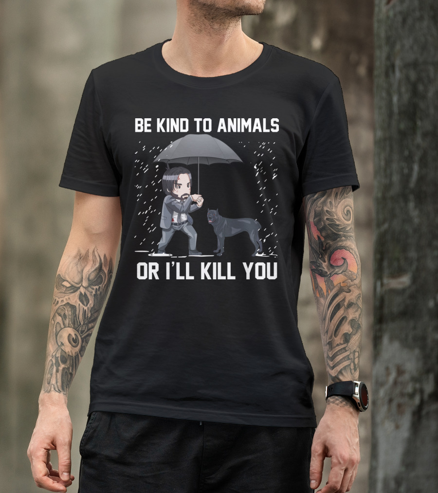 Be Kind To Animals Or I'll Kill You Cane Corso Umbrella T-Shirt
