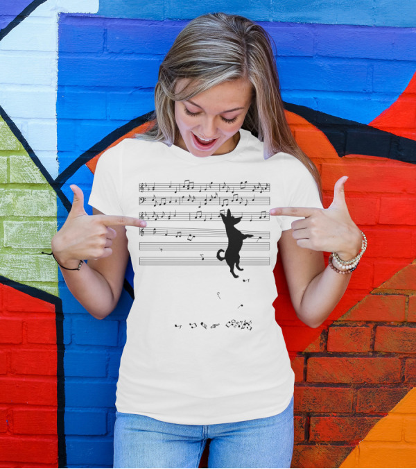 Chihuahua Conducting Musical Notes On Sheet Music T-Shirt