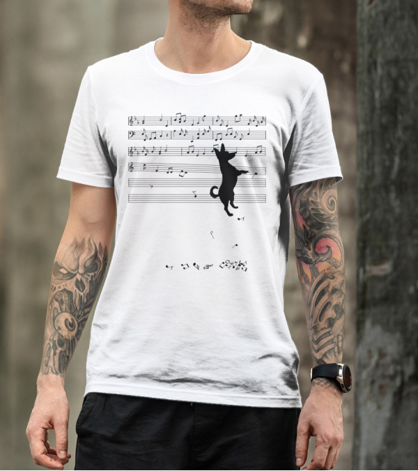 Chihuahua Conducting Musical Notes On Sheet Music T-Shirt