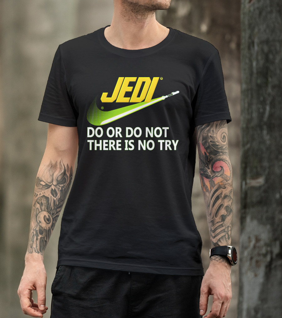 Jedi Do Or Do Not There Is No Try Lightsaber Swoosh T-Shirt