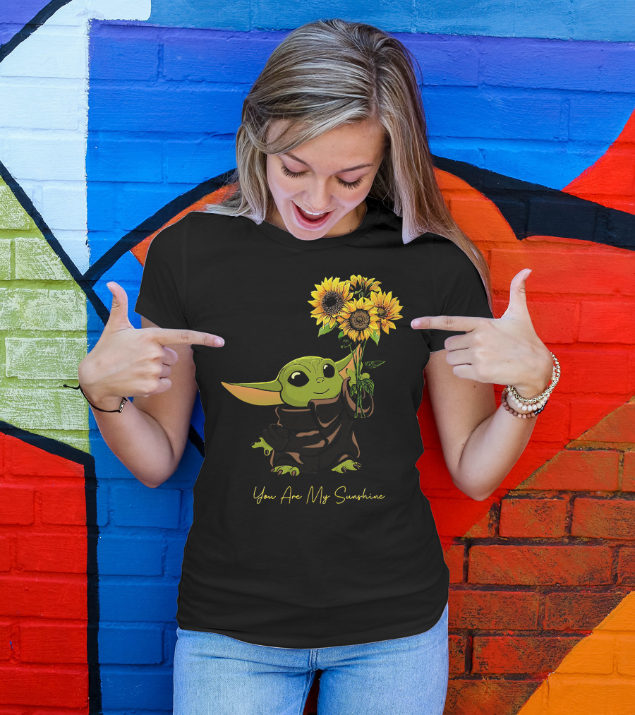 Baby Yoda You Are My Sunshine Sunflowers T-Shirt