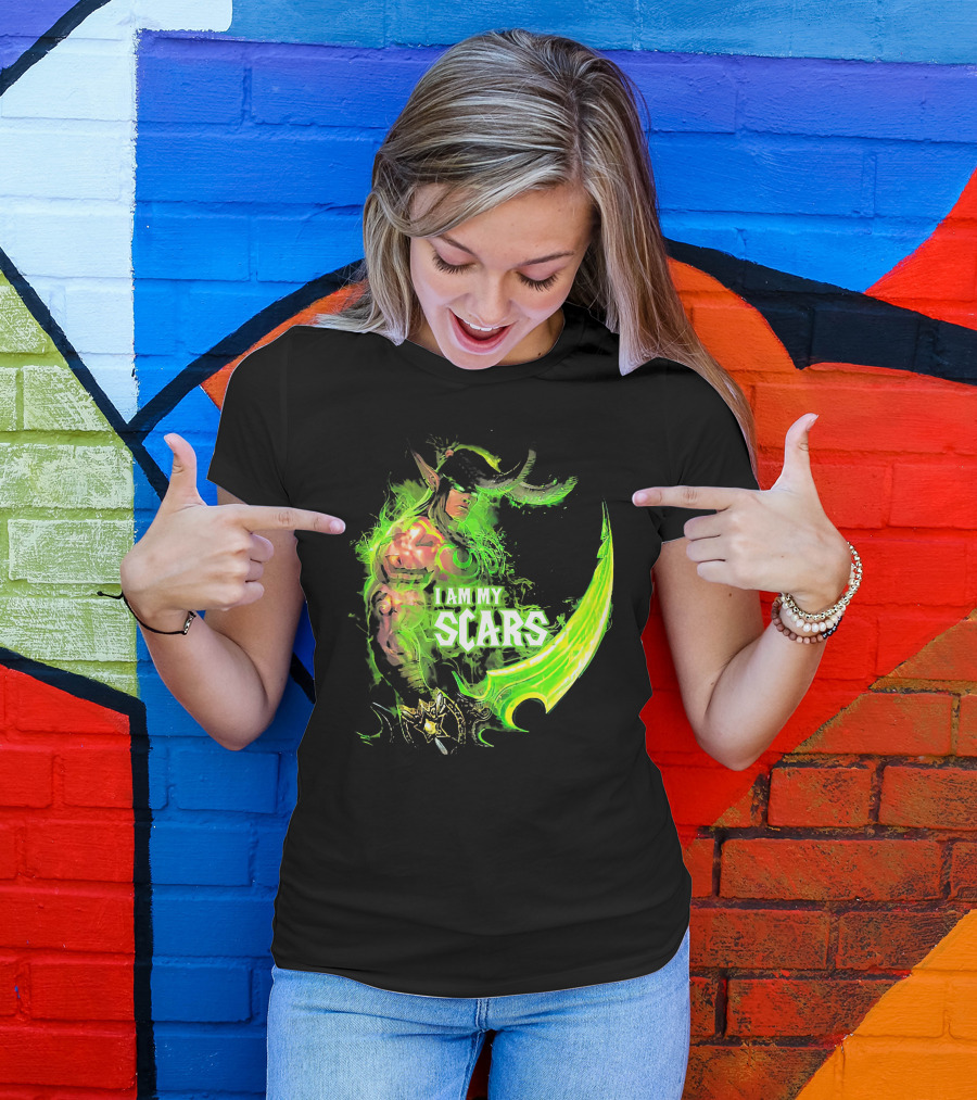 Ilidan I Am My Scars Warcraft Fantasy Character T-Shirt