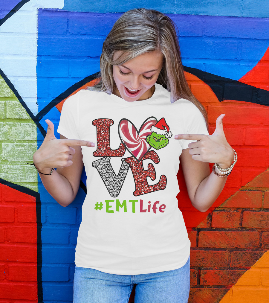 Love Grinch Heart #EMTLife T-Shirt