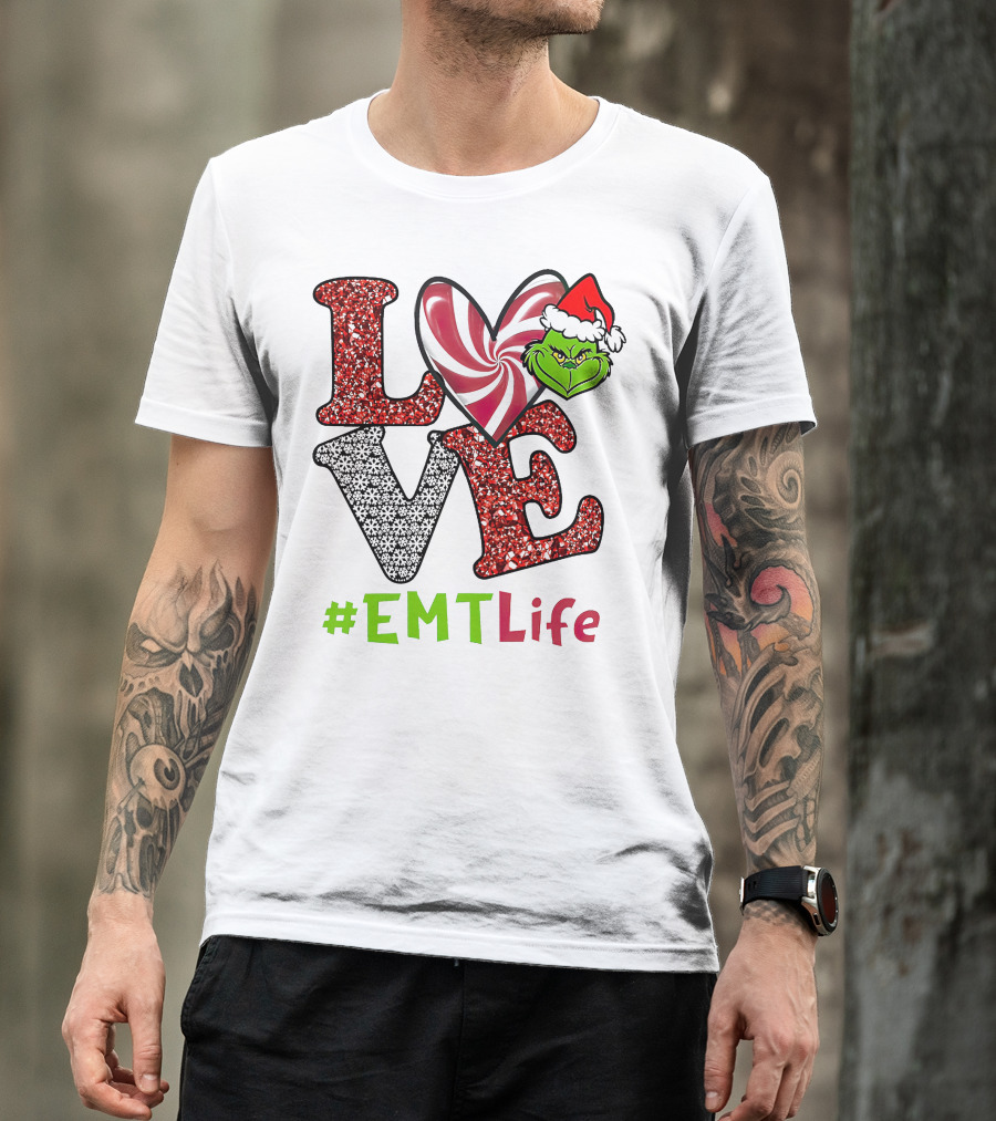 Love Grinch Heart #EMTLife T-Shirt