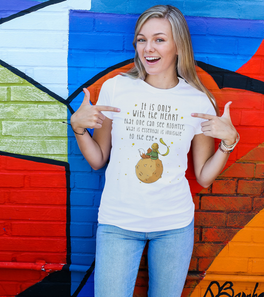 It Is Only With The Heart Essential Invisible Little Prince Planet Fox T-Shirt