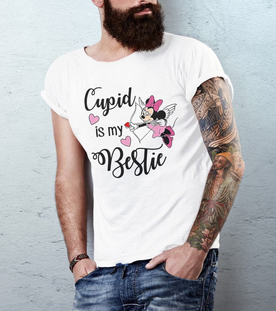 Cupid Is My Bestie Minnie Mouse Hearts T-Shirt
