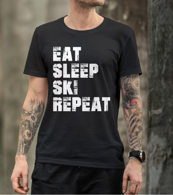 Eat Sleep Ski Repeat For Ski Lovers Winter Sports Enthusiasts T-Shirt