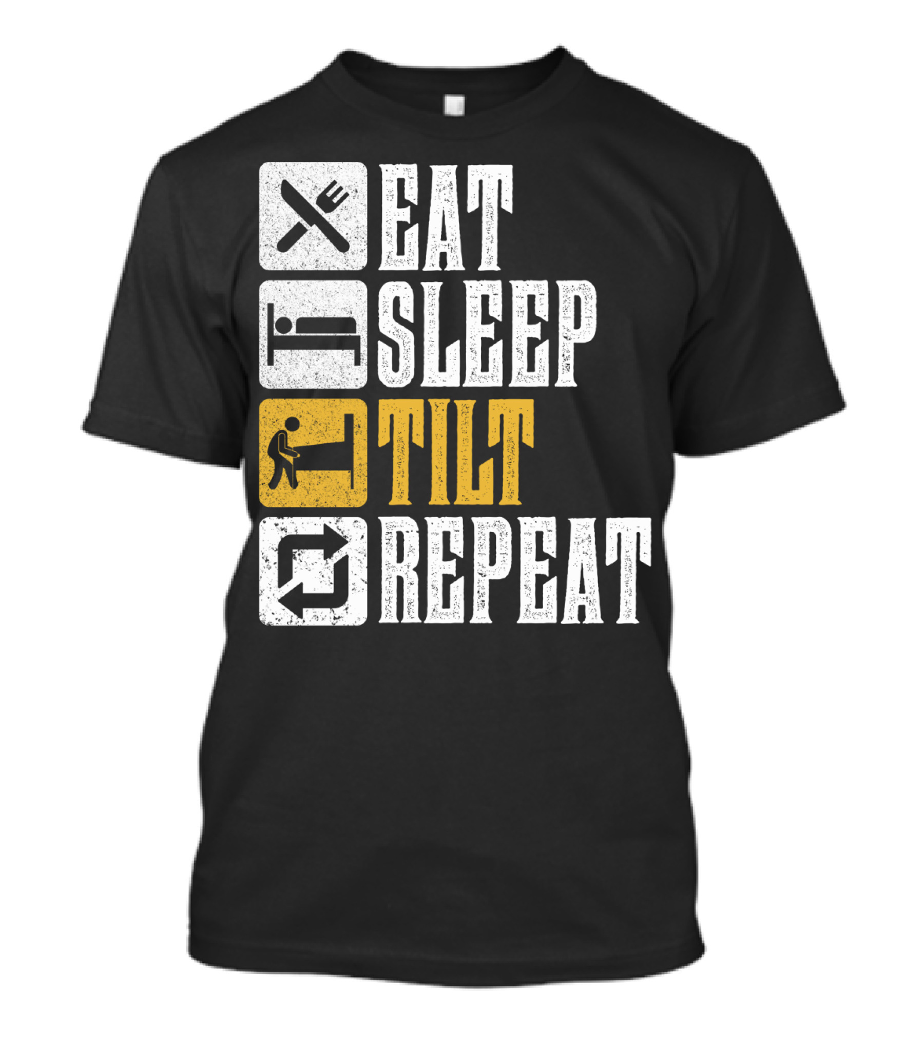 Eat Sleep Tilt Repeat Funny Pinball T-Shirt