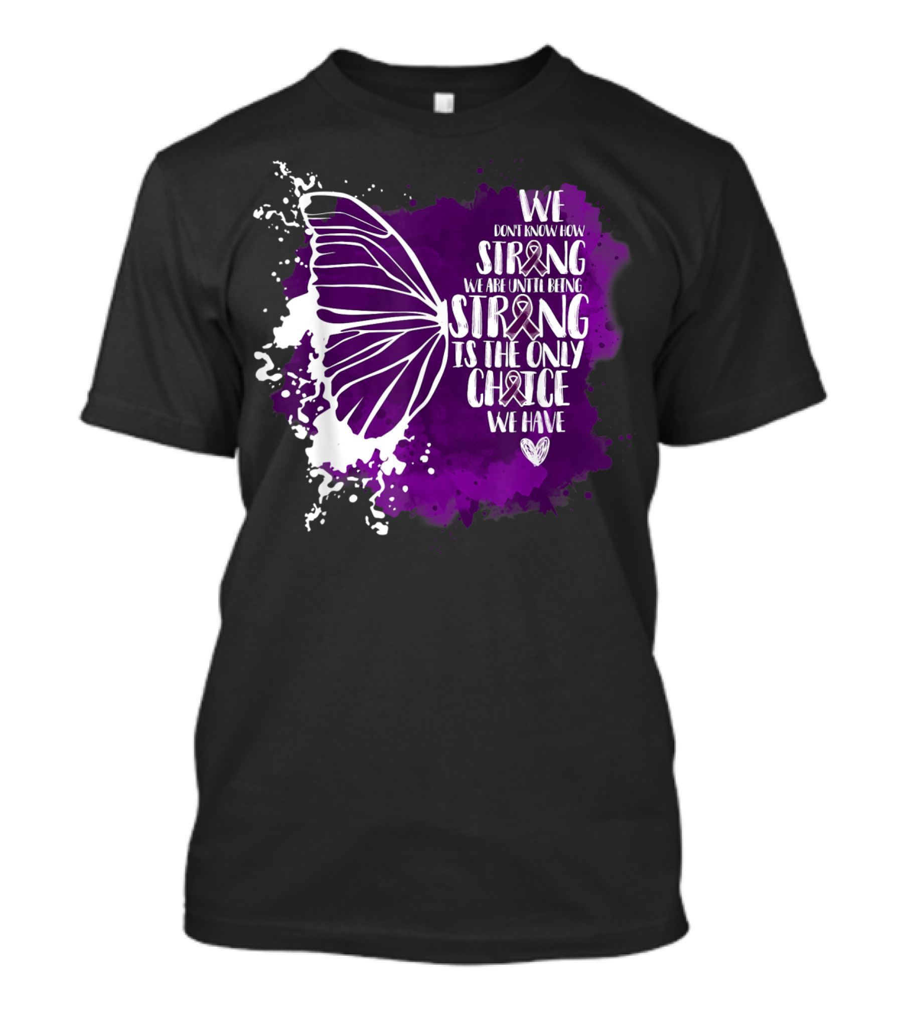 Honors Caregivers Awareness Butterfly Plum Strong Choice T-Shirt