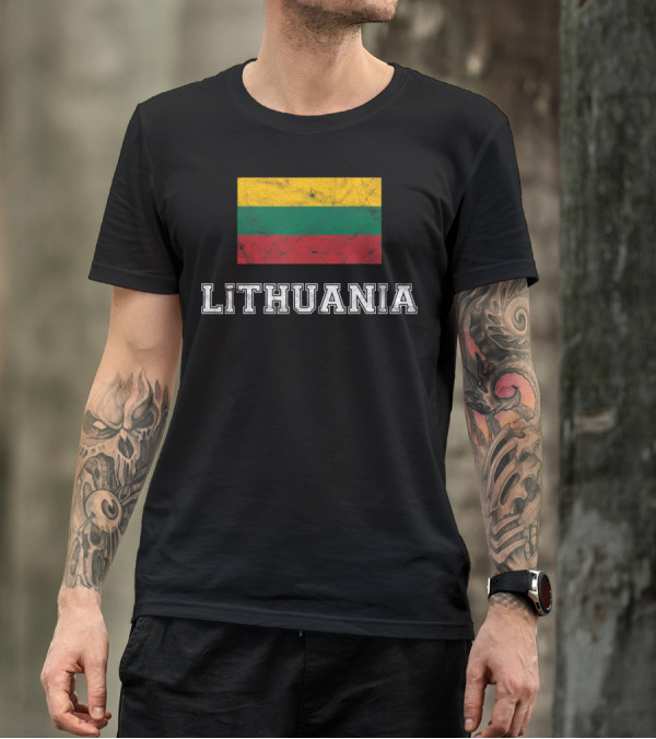 Lithuania Flag Vintage Distressed Look T-Shirt