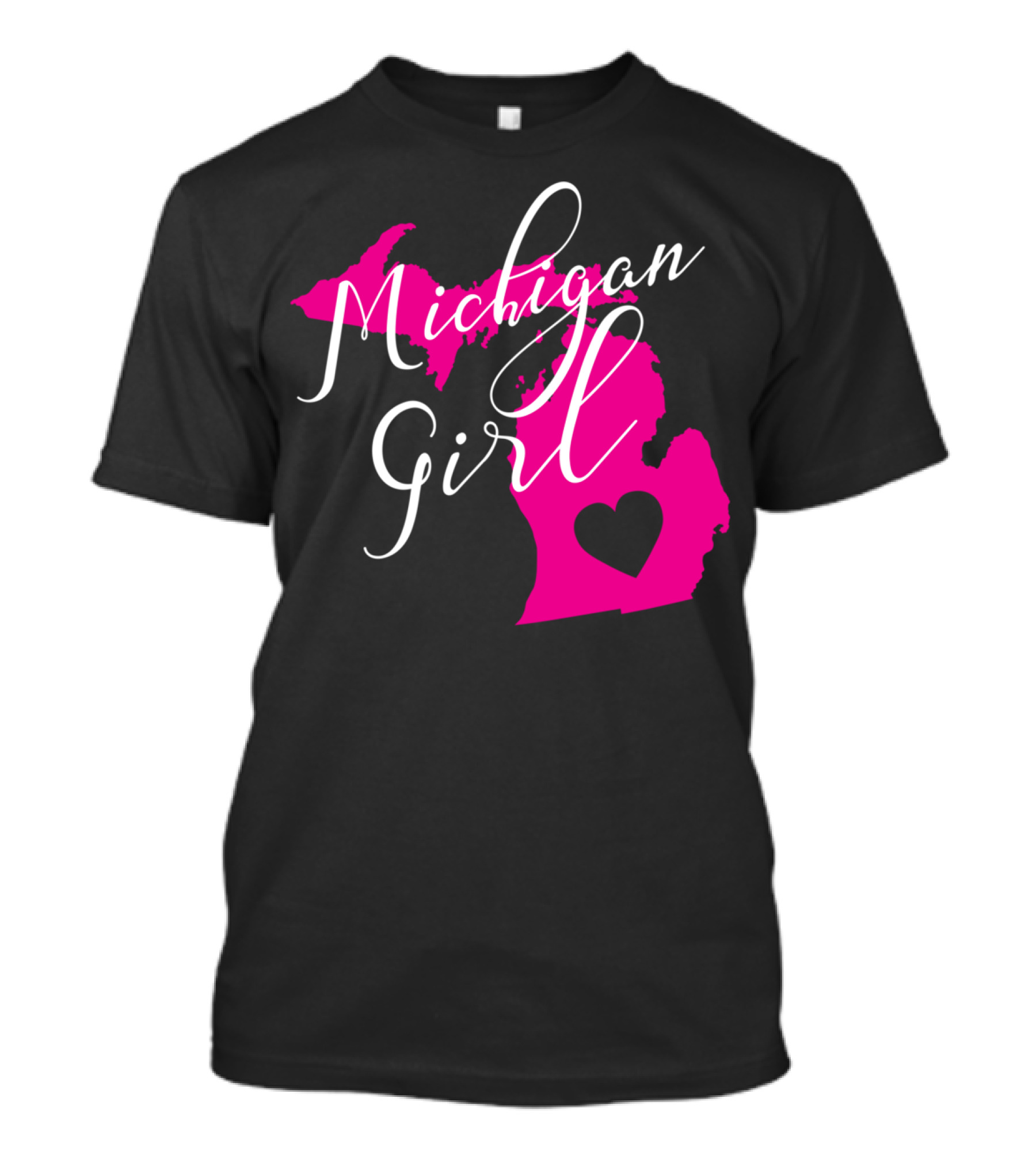 Michigan Girl Heart Home State T-Shirt